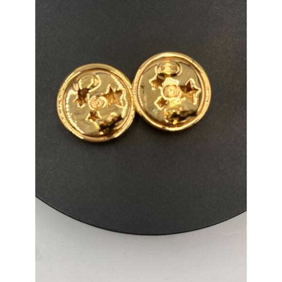 SWAROVSKI Swan Celestial Moon Stars Saturn Pave Crystal Blue Enamel Clip Earring - Picture 5 of 8